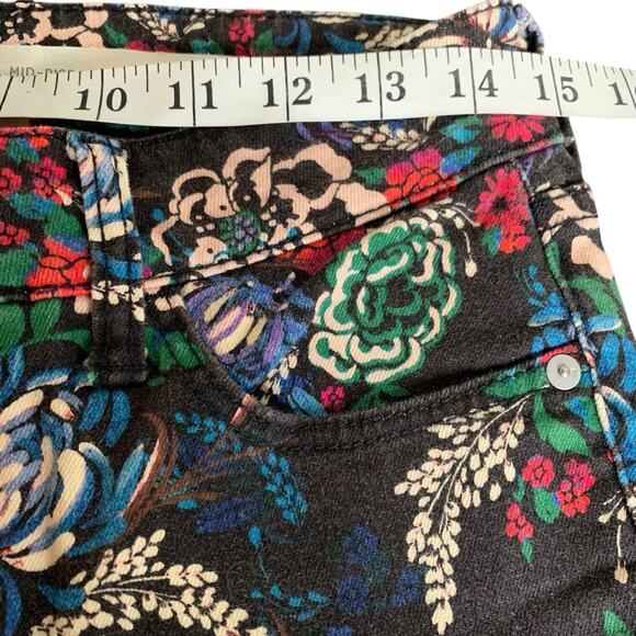 Pilcro by Anthro Pants Women's Sz 27 Mid Rise Skinny Coquette Floral Stretch - Picture 9 of 11